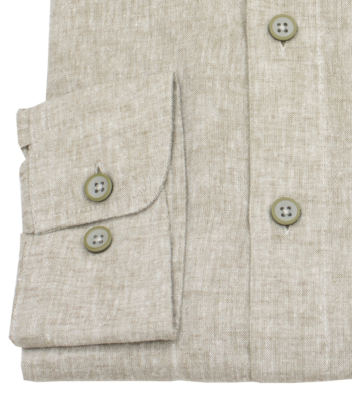 Redmond Hemd - Casual Fit - Button Down Kragen - Leinen Mix - beige