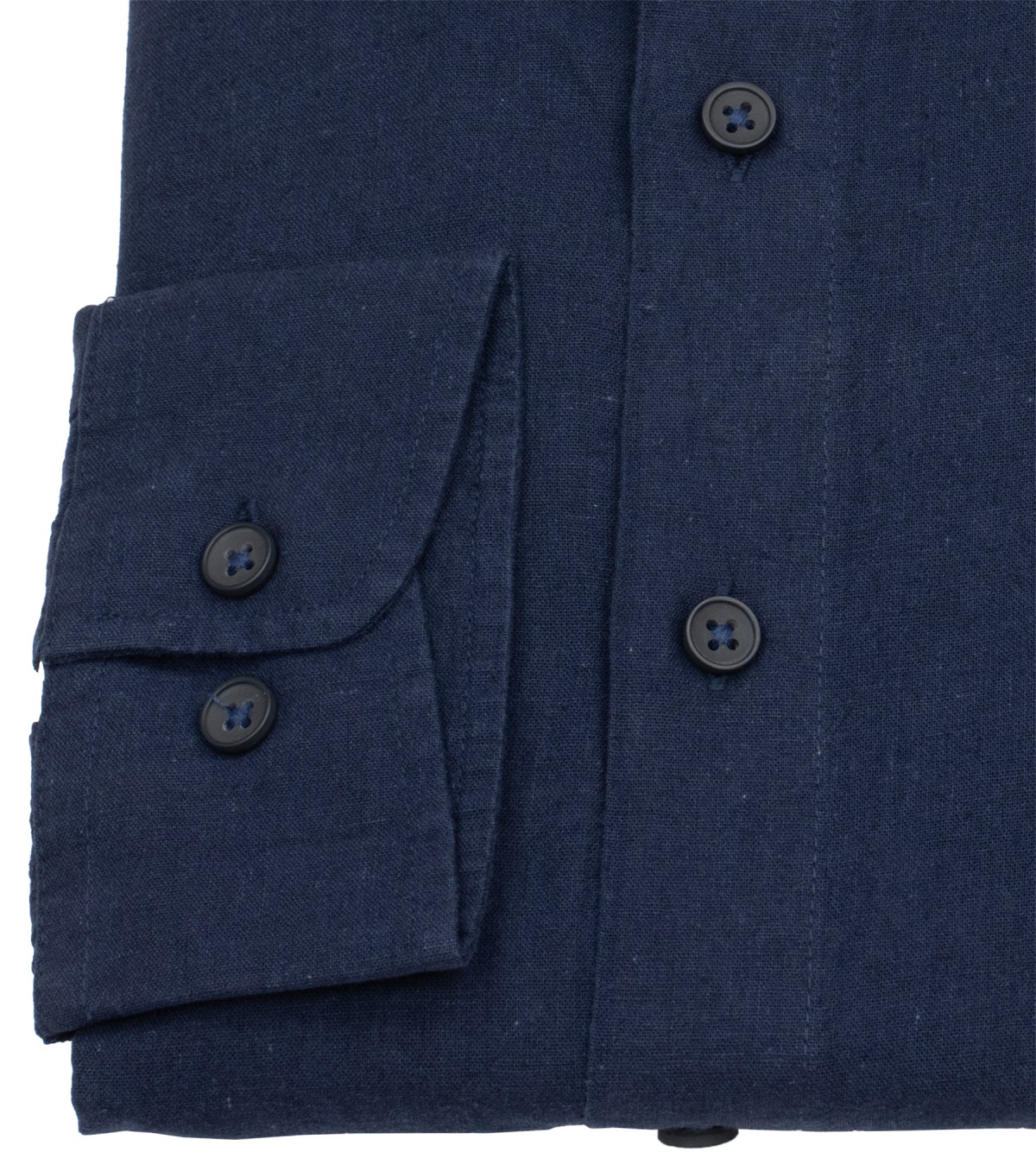 Redmond Hemd - Casual Fit - Button Down Kragen - Leinen Mix - dunkelblau
