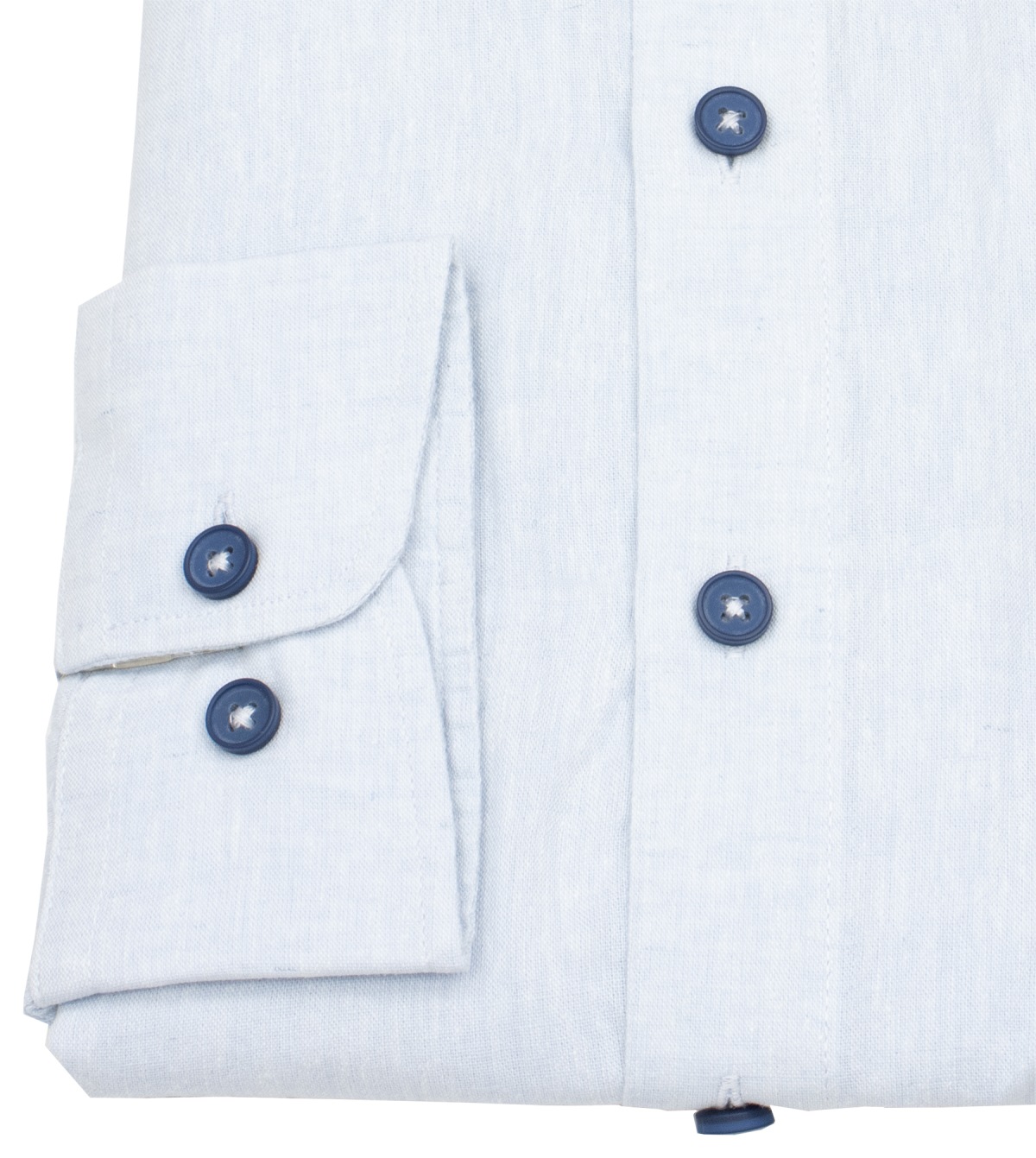Redmond Hemd - Casual Fit - Button Down Kragen - Leinen Mix - hellblau