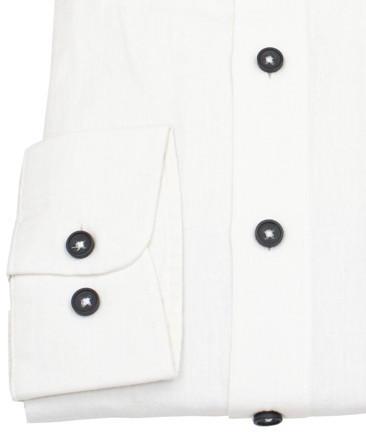 Redmond Hemd - Casual Fit - Button Down Kragen - Leinen Mix - weiß