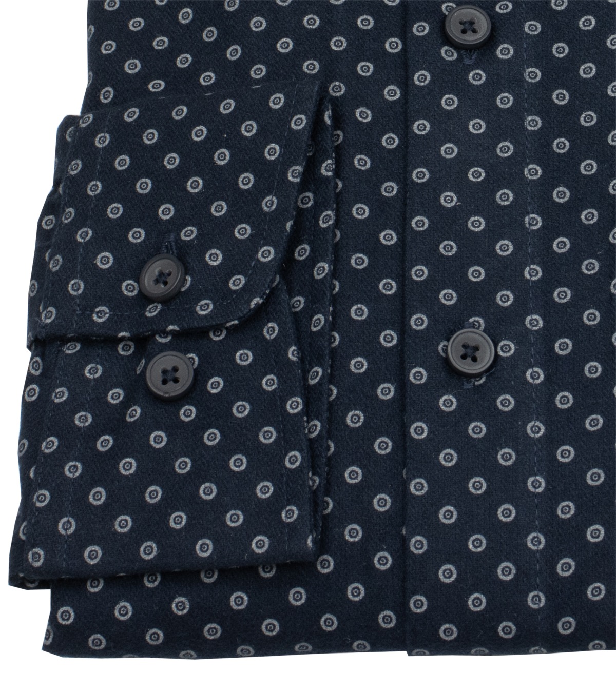 Redmond Hemd - Casual Fit - Button Down Kragen - Print - dunkelblau / grau