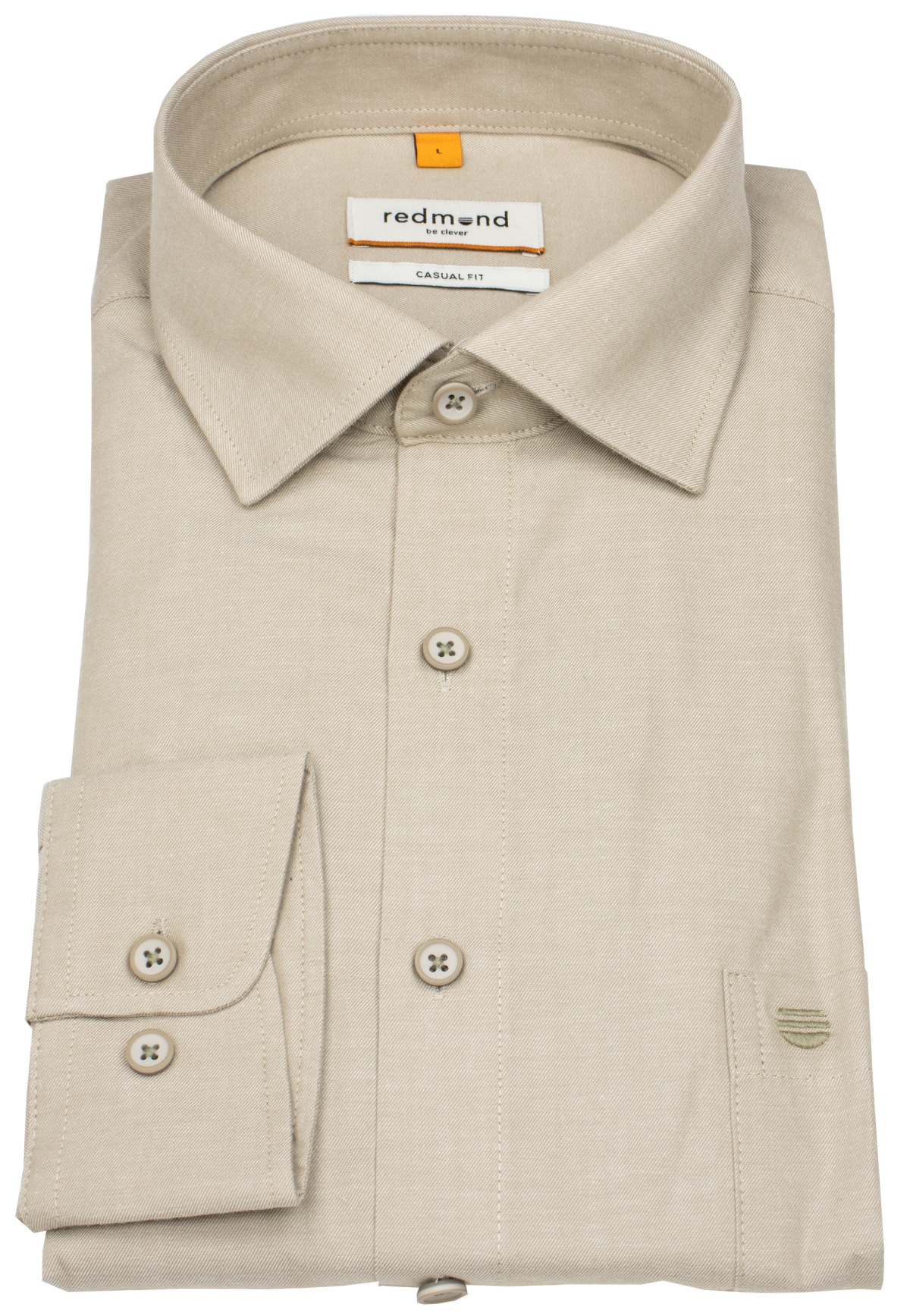 Redmond Hemd - Casual Fit - Kentkragen - beige