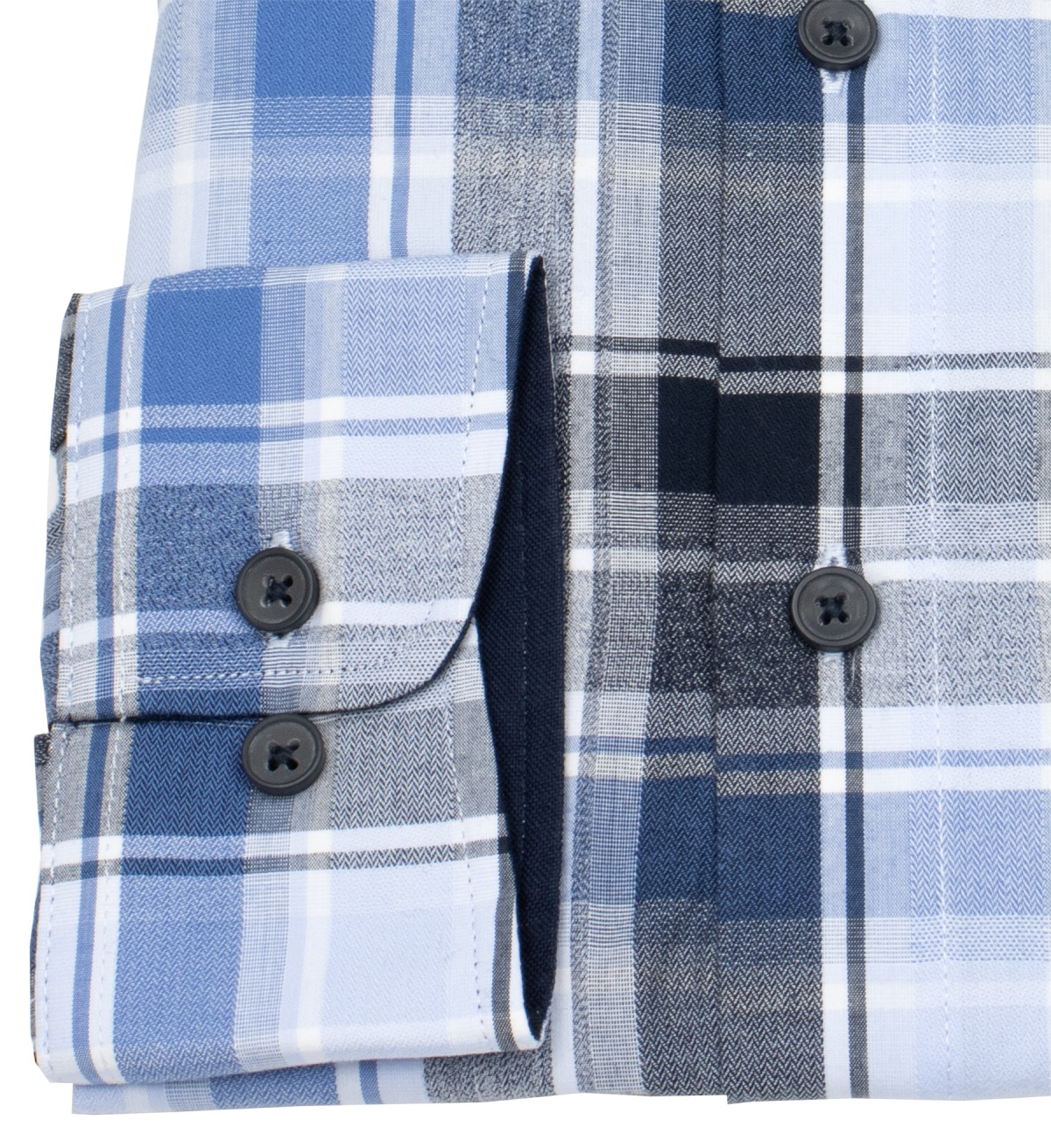 Redmond Hemd - Casual Fit - Kentkragen - kariert - blau / weiß