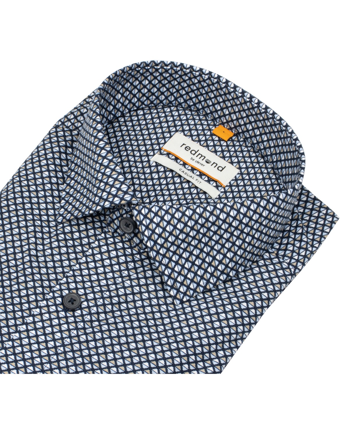 Redmond Shirt - Casual Fit - Kent Collar - Print - dark blue / light blue