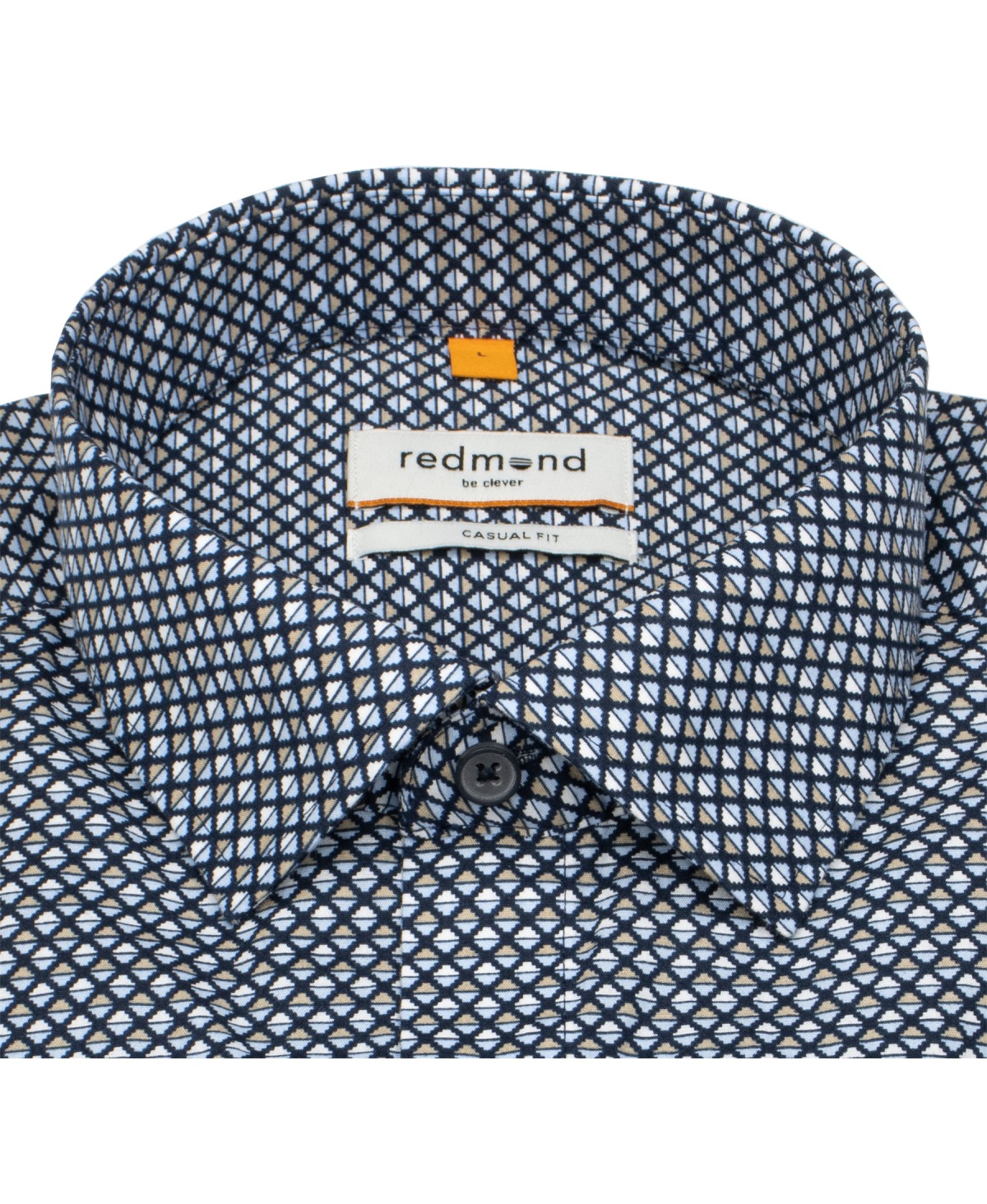 Redmond Shirt - Casual Fit - Kent Collar - Print - dark blue / light blue