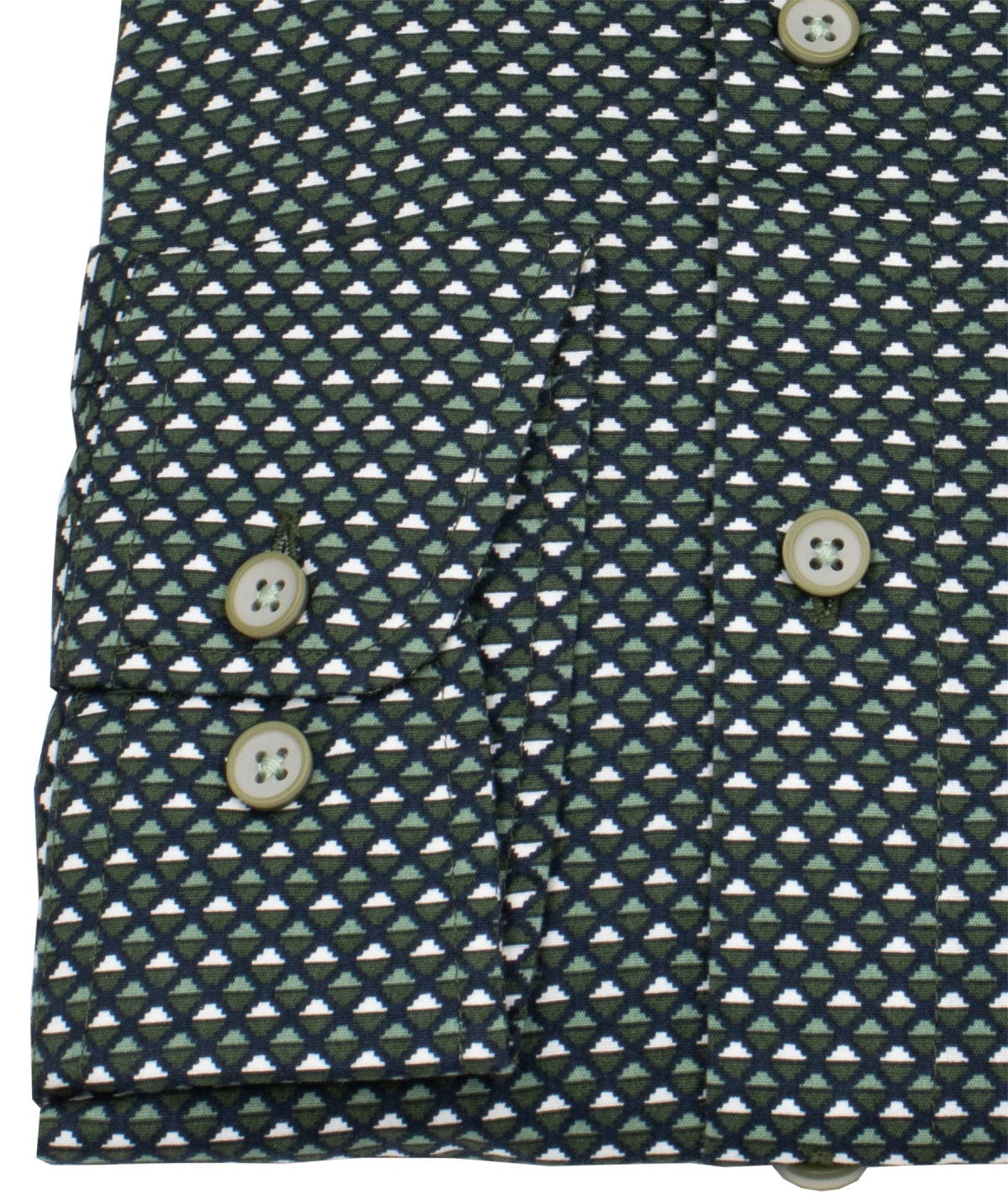 Redmond Hemd - Casual Fit - Kentkragen - Print - grün / weiß