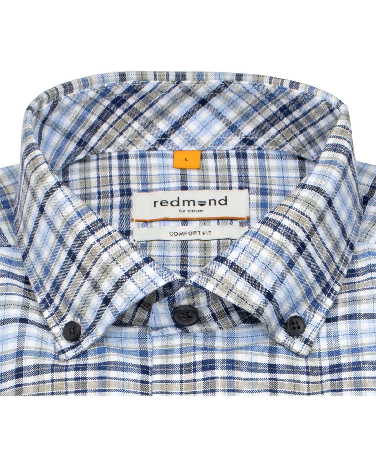 Redmond Hemd - Comfort Fit - Button Down Kragen - kariert - blau