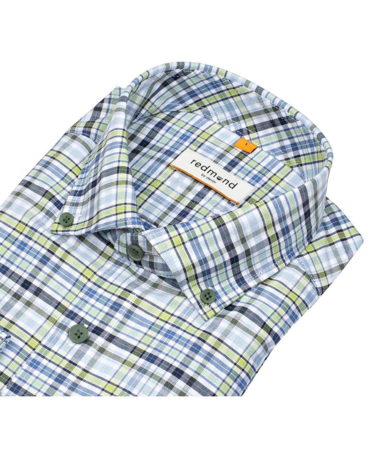 Redmond Hemd - Comfort Fit - Button Down Kragen - kariert - grün
