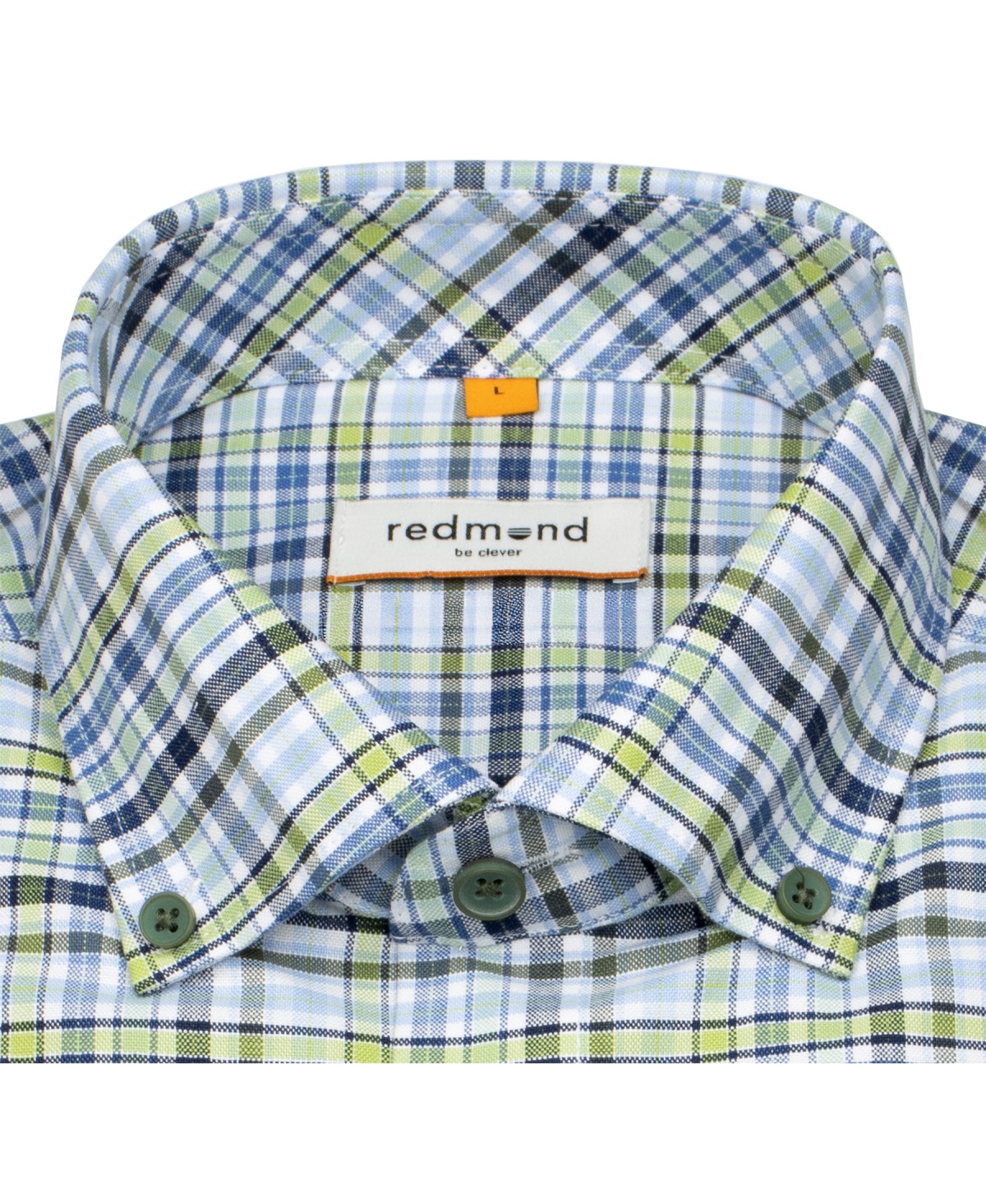 Redmond Hemd - Comfort Fit - Button Down Kragen - kariert - grün