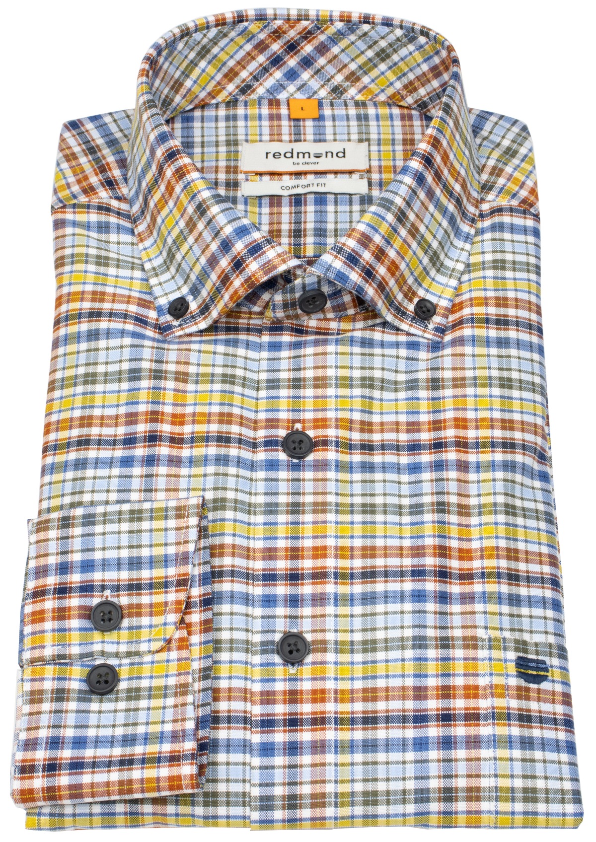 Redmond Hemd - Comfort Fit - Button Down Kragen - kariert - mehrfarbig