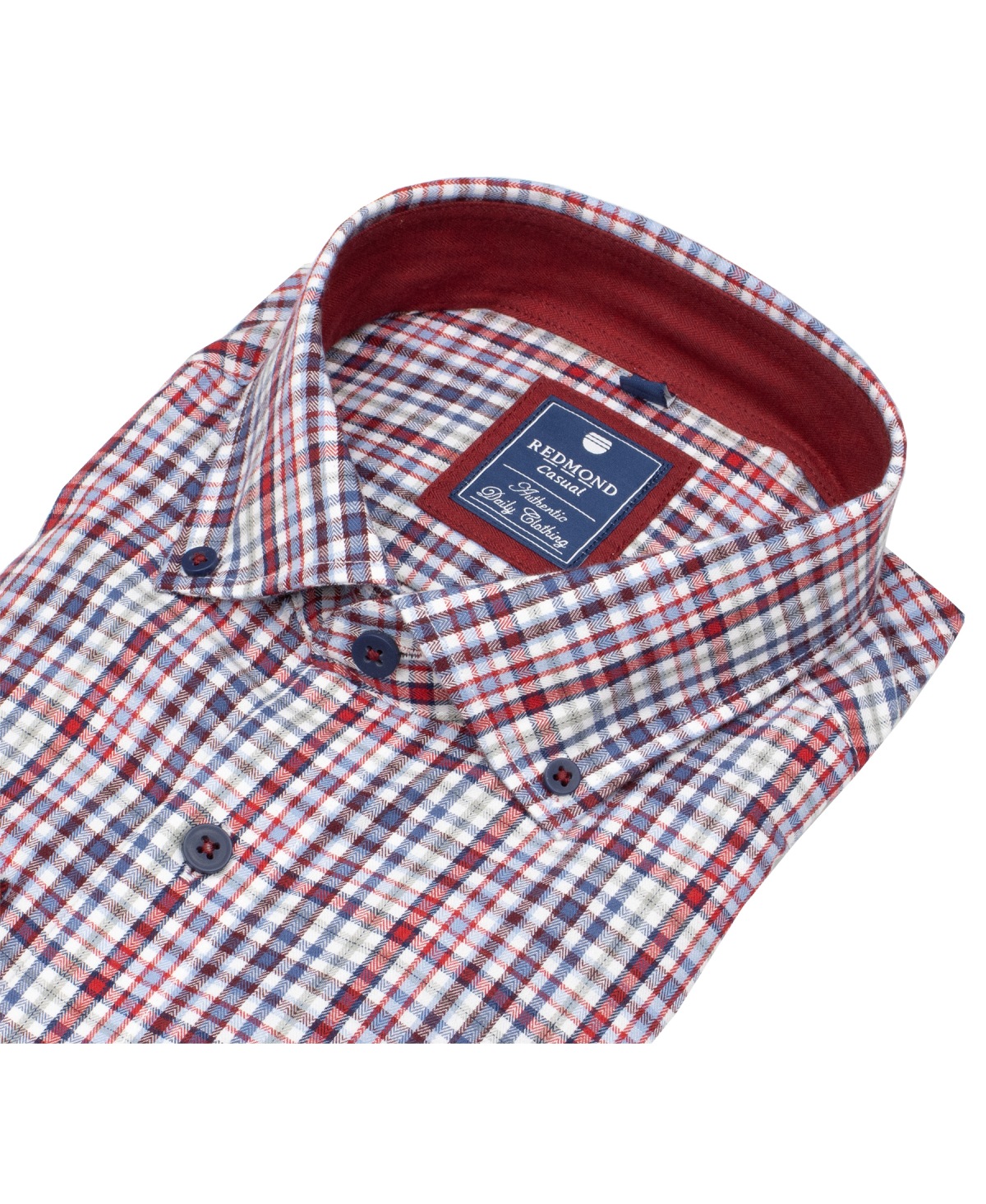 Redmond Hemd - Comfort Fit - Button Down Kragen - kariert - rot - ohne OVP