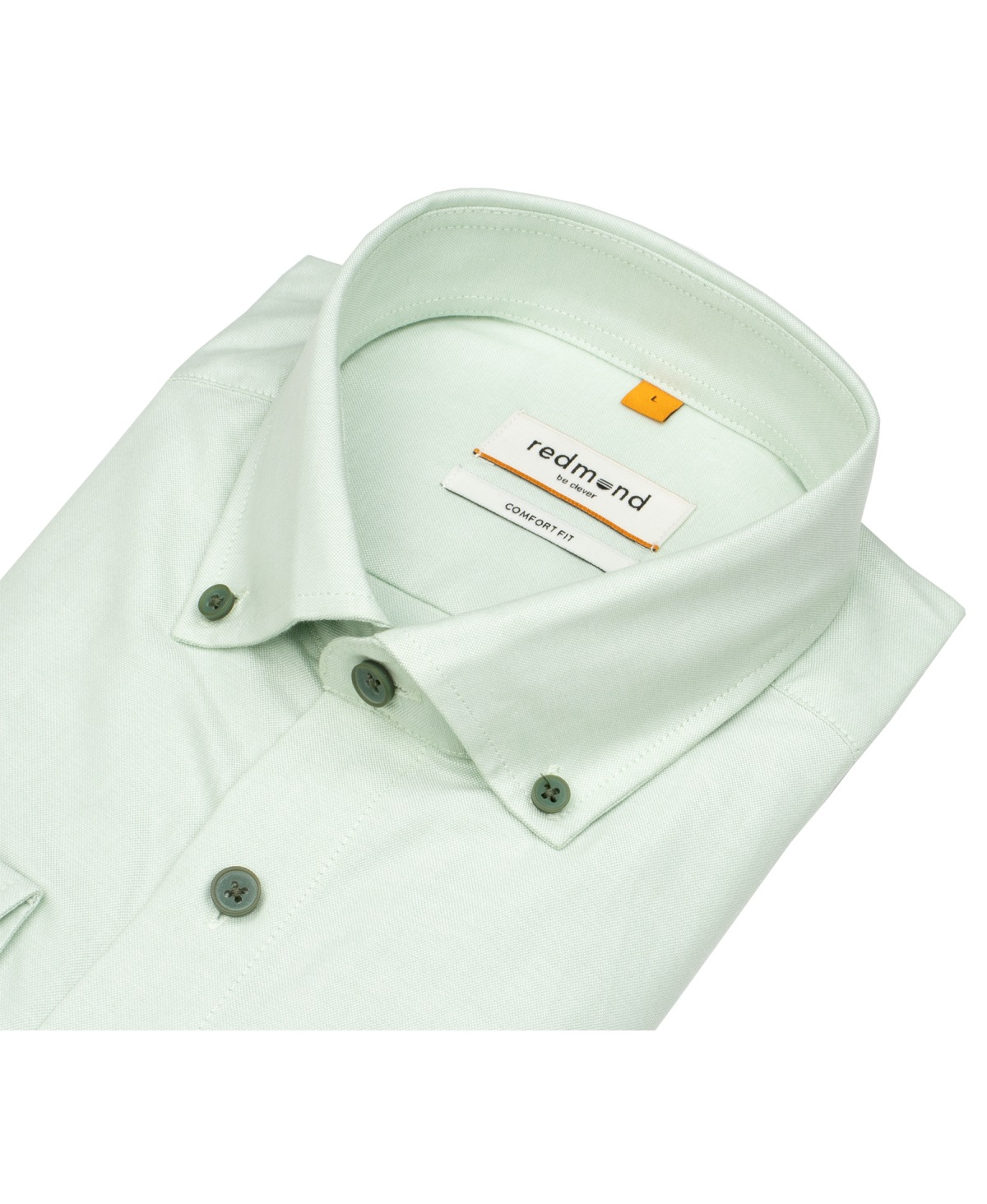 Redmond Hemd - Comfort Fit - Button Down Kragen - Oxford Struktur - grün