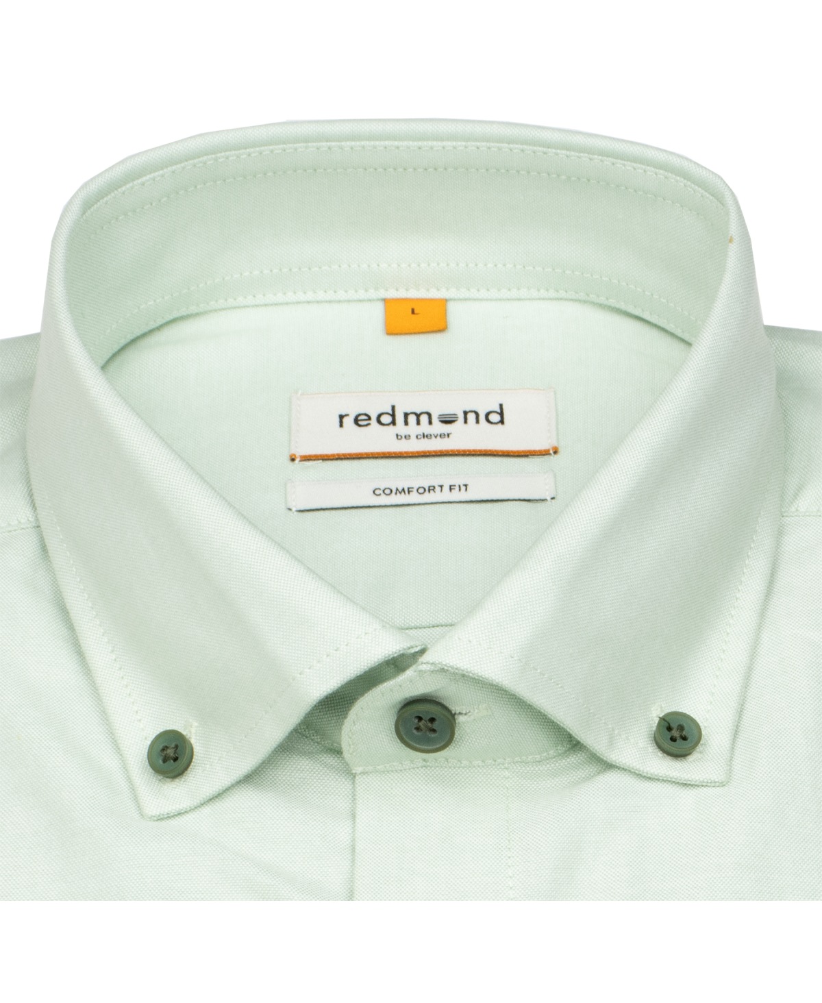 Redmond Hemd - Comfort Fit - Button Down Kragen - Oxford Struktur - grün