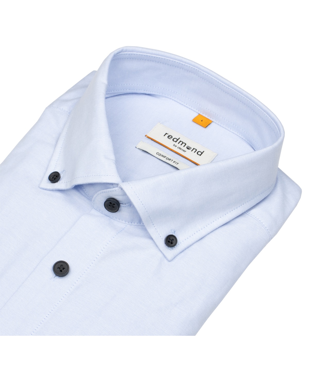 Redmond Hemd - Comfort Fit - Button Down Kragen - Oxford Struktur - hellblau