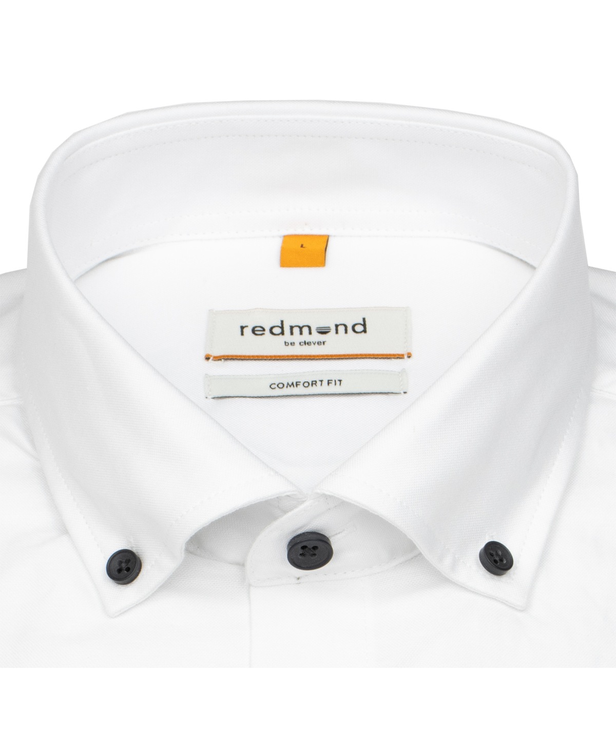 Redmond Hemd - Comfort Fit - Button Down Kragen - Oxford Struktur - weiß