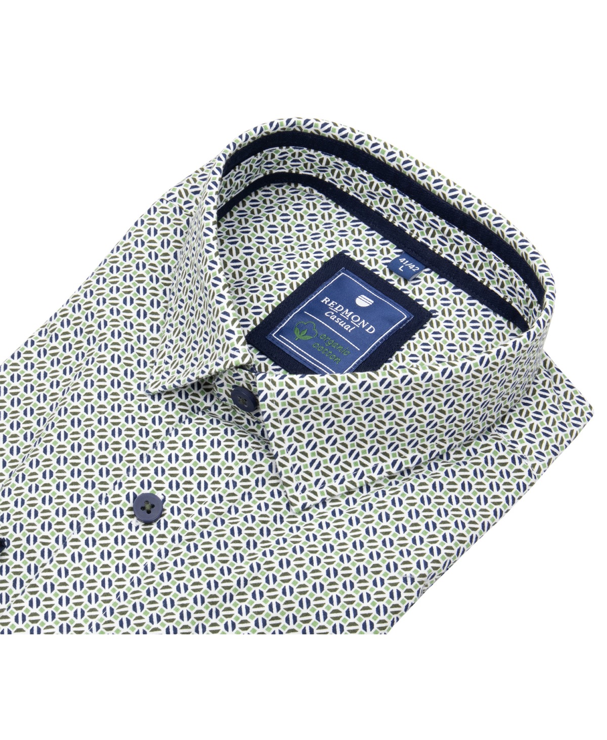 Redmond Hemd - Comfort Fit - Casual - Bio Baumwolle - Print - blau / grün
