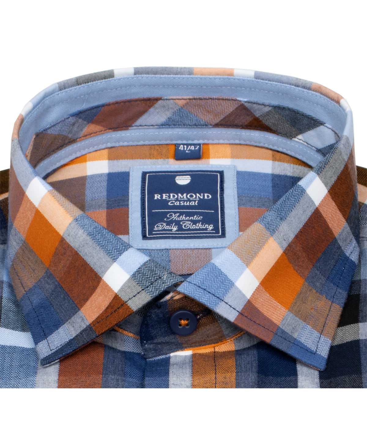 Redmond Hemd - Comfort Fit - kariert - orange - ohne OVP