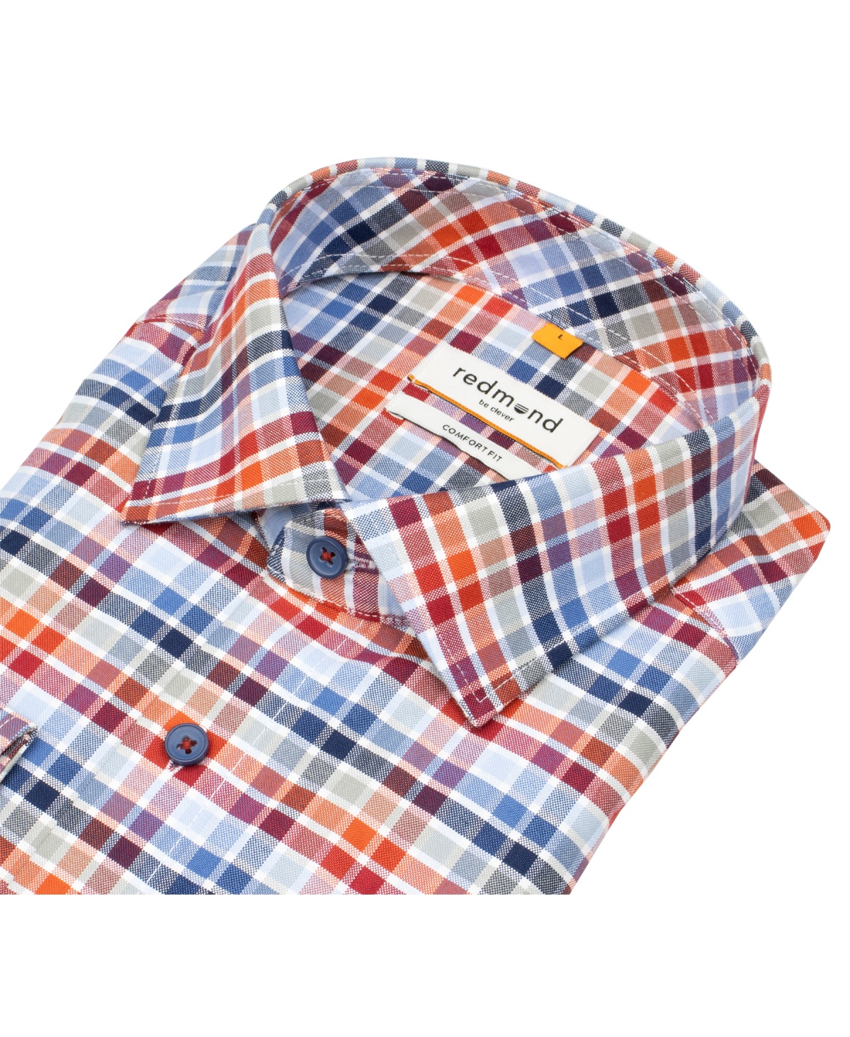 Redmond Hemd - Comfort Fit - Kentkragen - kariert - blau / rot