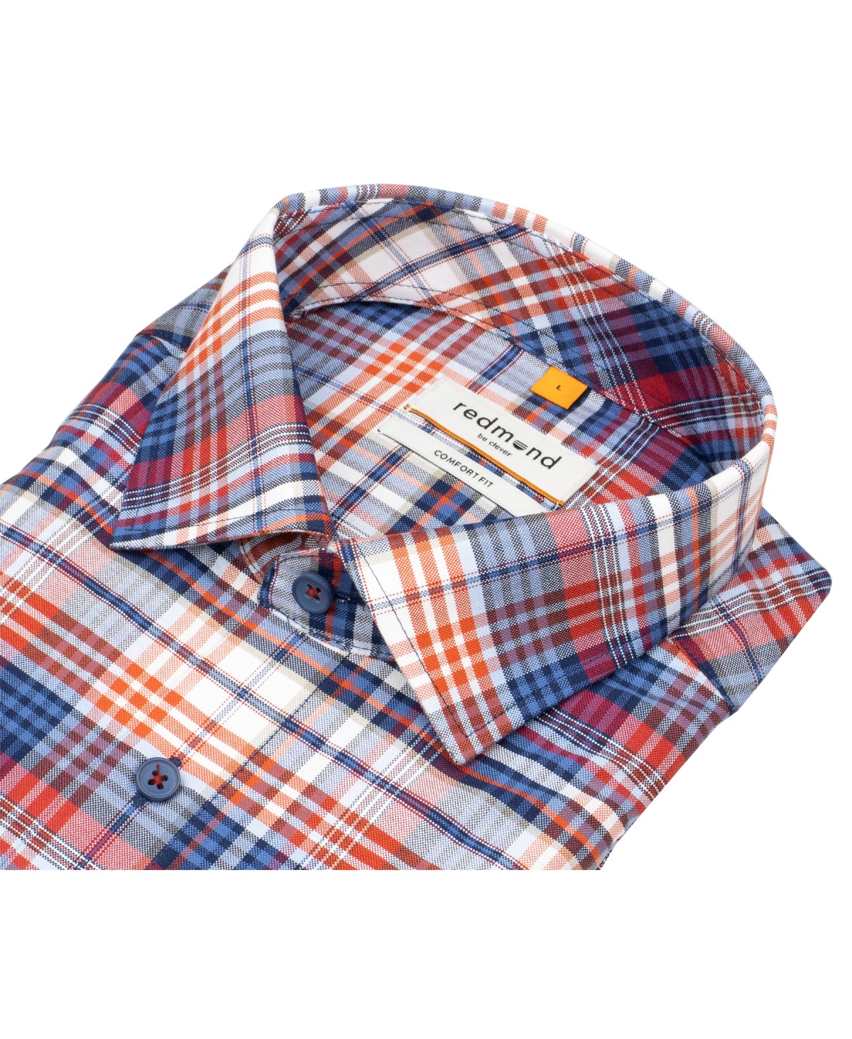 Redmond Hemd - Comfort Fit - Kentkragen - kariert - blau / rot