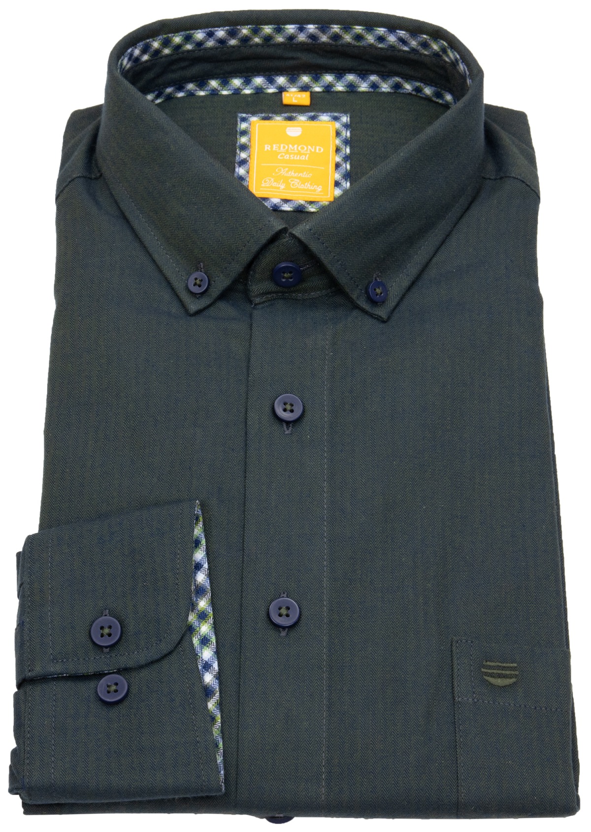 Redmond Shirt - Modern Fit - Button Down Collar - Casual - Green - w/o OP