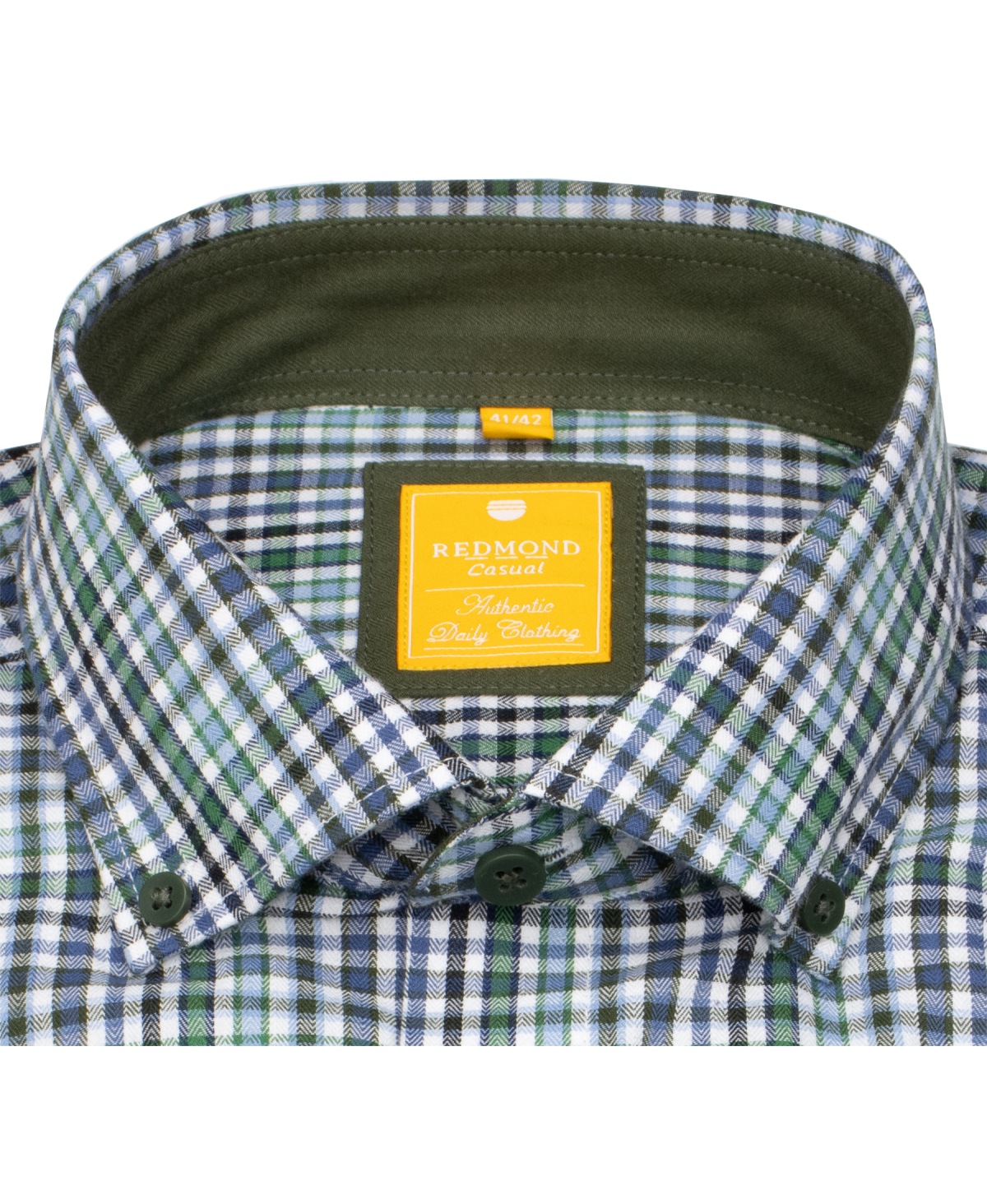 Redmond Hemd - Modern Fit - Button Down Kragen - kariert - grün - ohne OVP