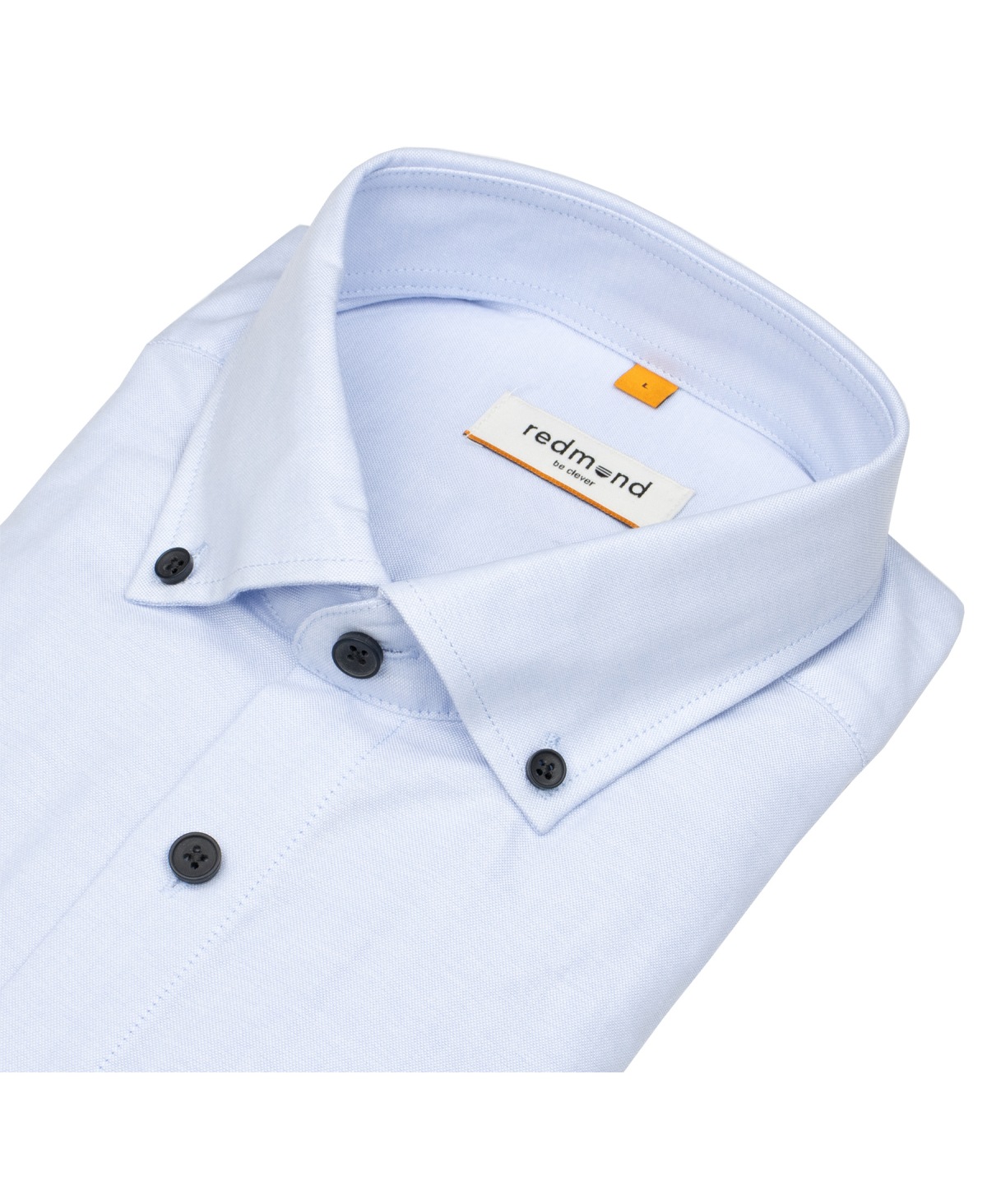 Redmond Hemd - Modern Fit - Button Down Kragen - Oxford Struktur - hellblau