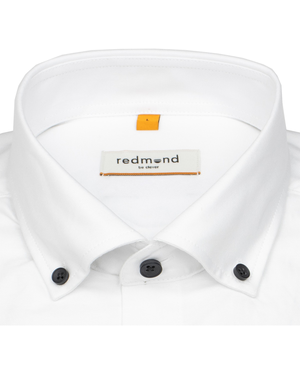 Redmond Hemd - Modern Fit - Button Down Kragen - Oxford Struktur - weiß
