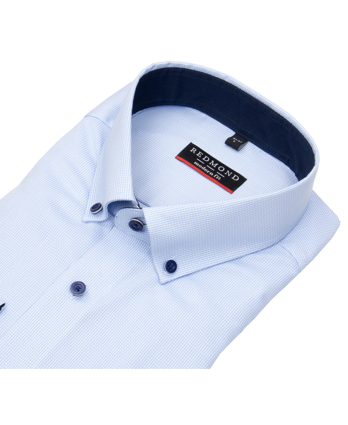 Redmond Hemd - Modern Fit - Button Down Kragen - Struktur - hellblau