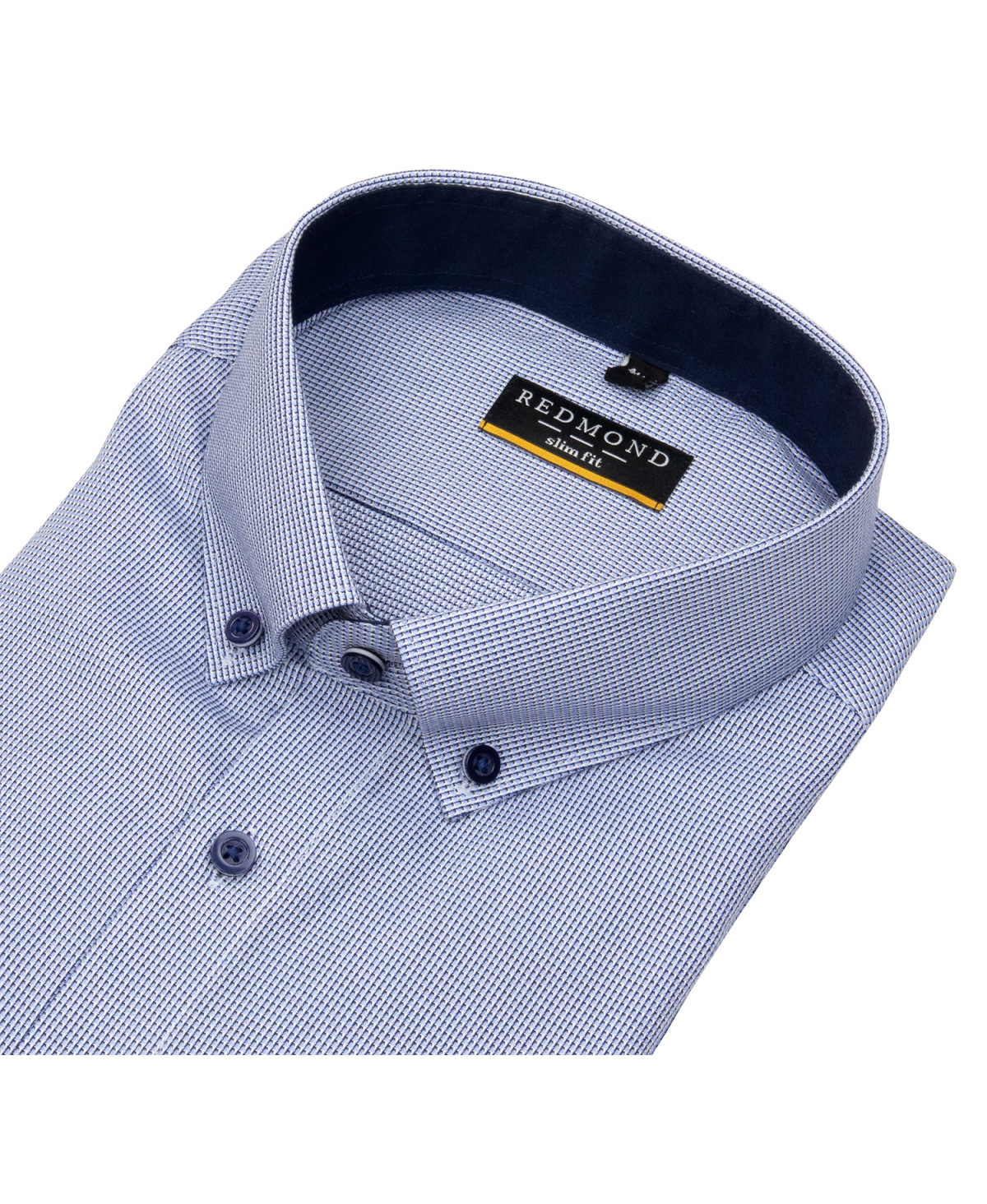 Redmond Hemd - Slim Fit - Button Down Kragen - Struktur - blau