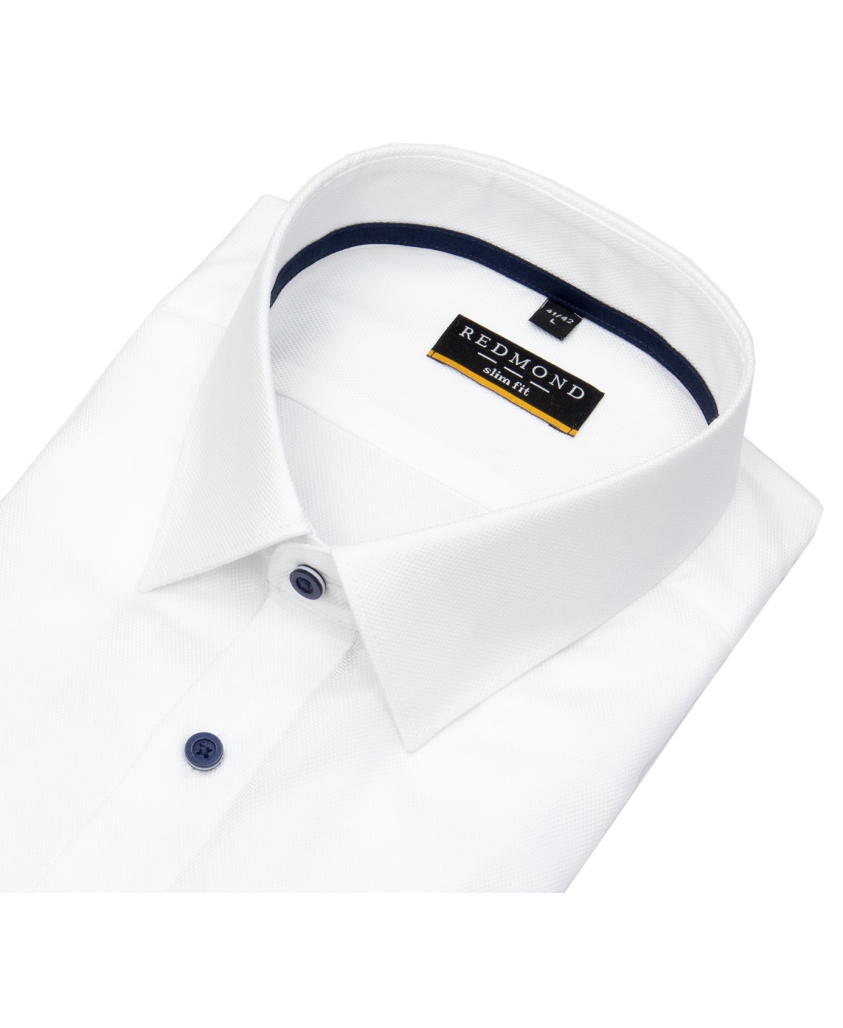 Redmond Hemd - Slim Fit - Kentkragen - Struktur - weiß