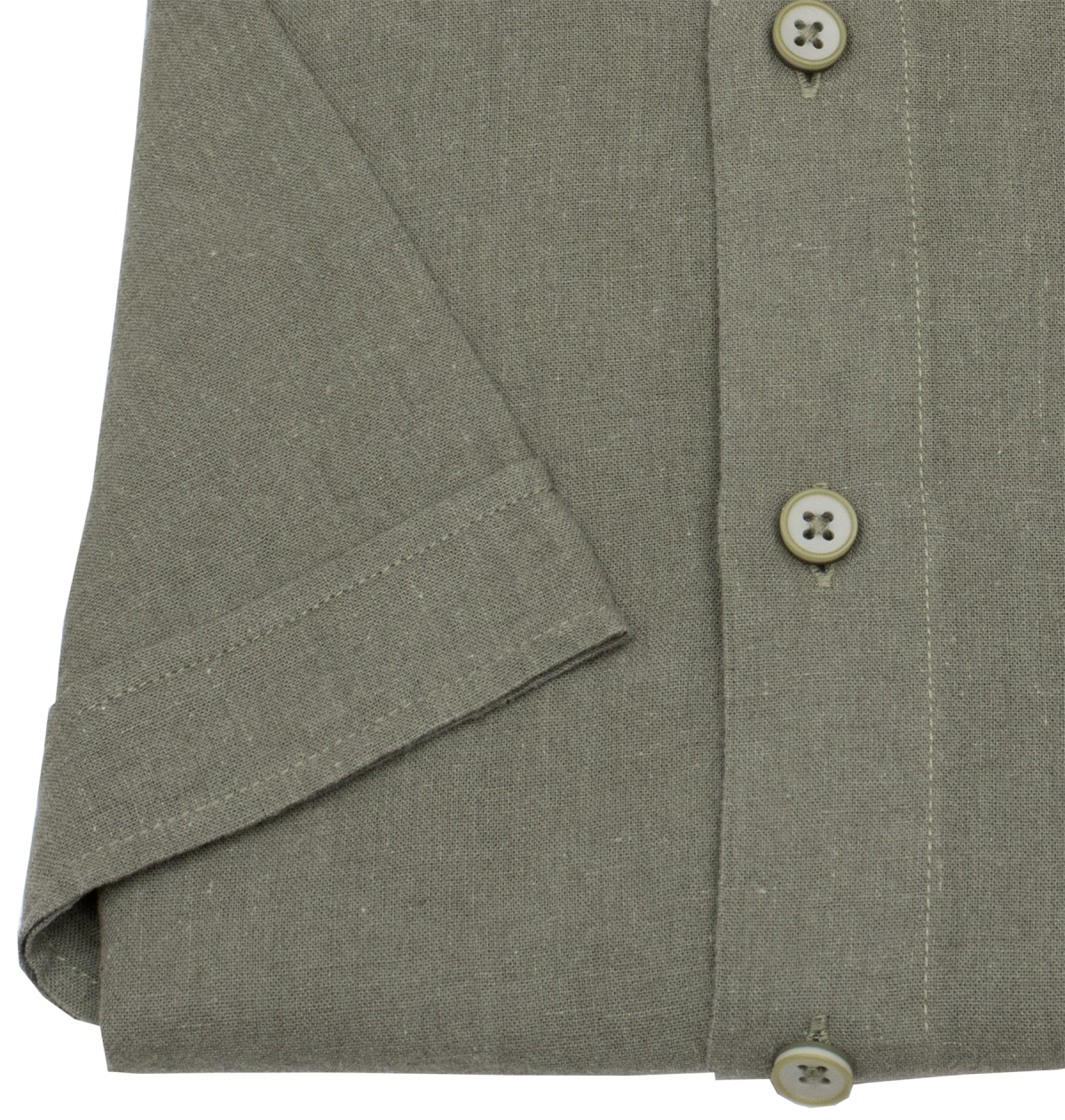 Redmond Kurzarmhemd - Casual Fit - Leinen Mix - Button Down Kragen - grün