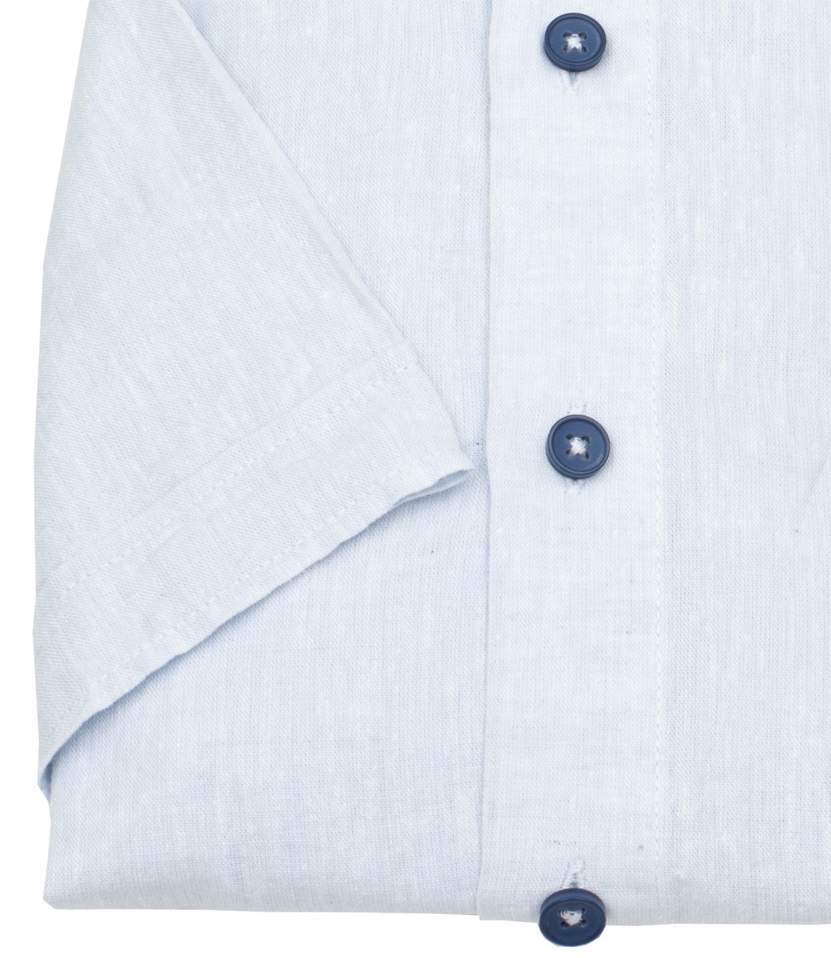 Redmond Kurzarmhemd - Casual Fit - Leinen Mix - Button Down Kragen - hellblau