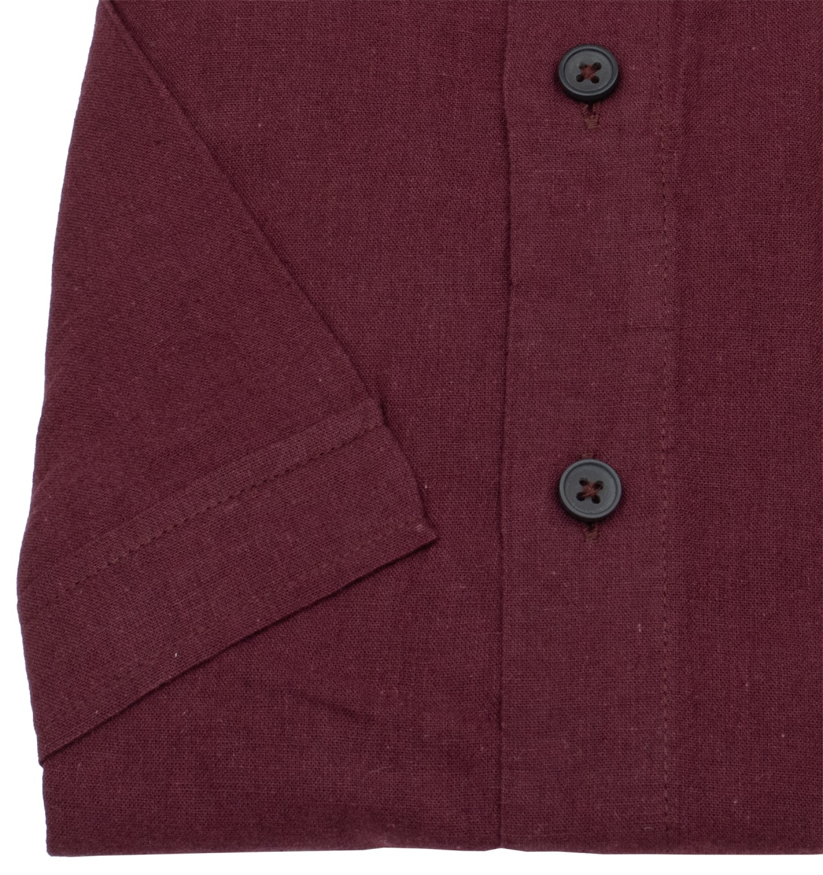 Redmond Kurzarmhemd - Casual Fit - Leinen Mix - Button Down Kragen - rot