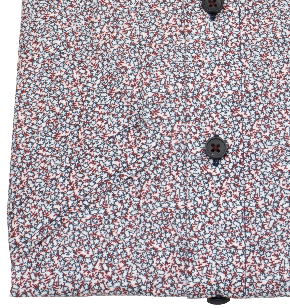 Redmond Chemise à manches courtes - Casual Fit - mélange de lin - Button Down - imprimé - rouge