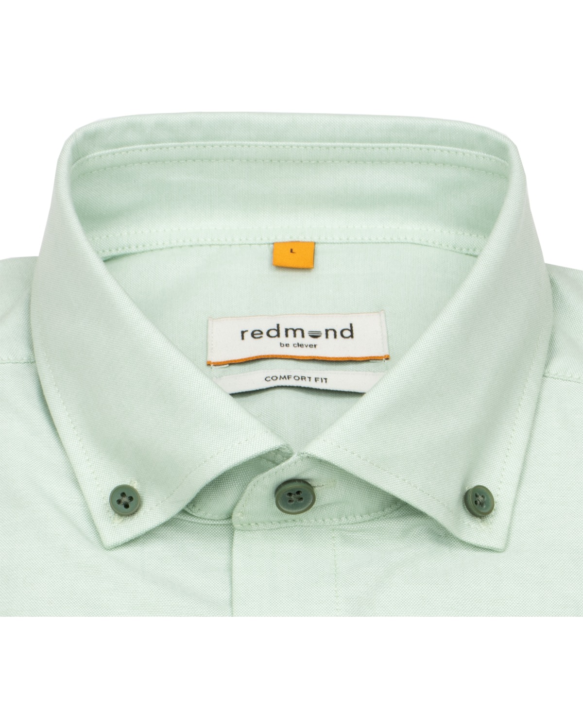 Redmond Kurzarmhemd - Comfort Fit - Button Down Kragen - grün
