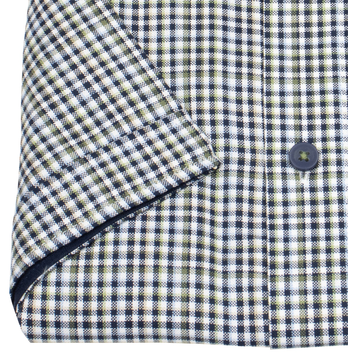 Redmond Kurzarmhemd - Comfort Fit - Button Down Kragen - kariert - blau / beige - ohne OVP