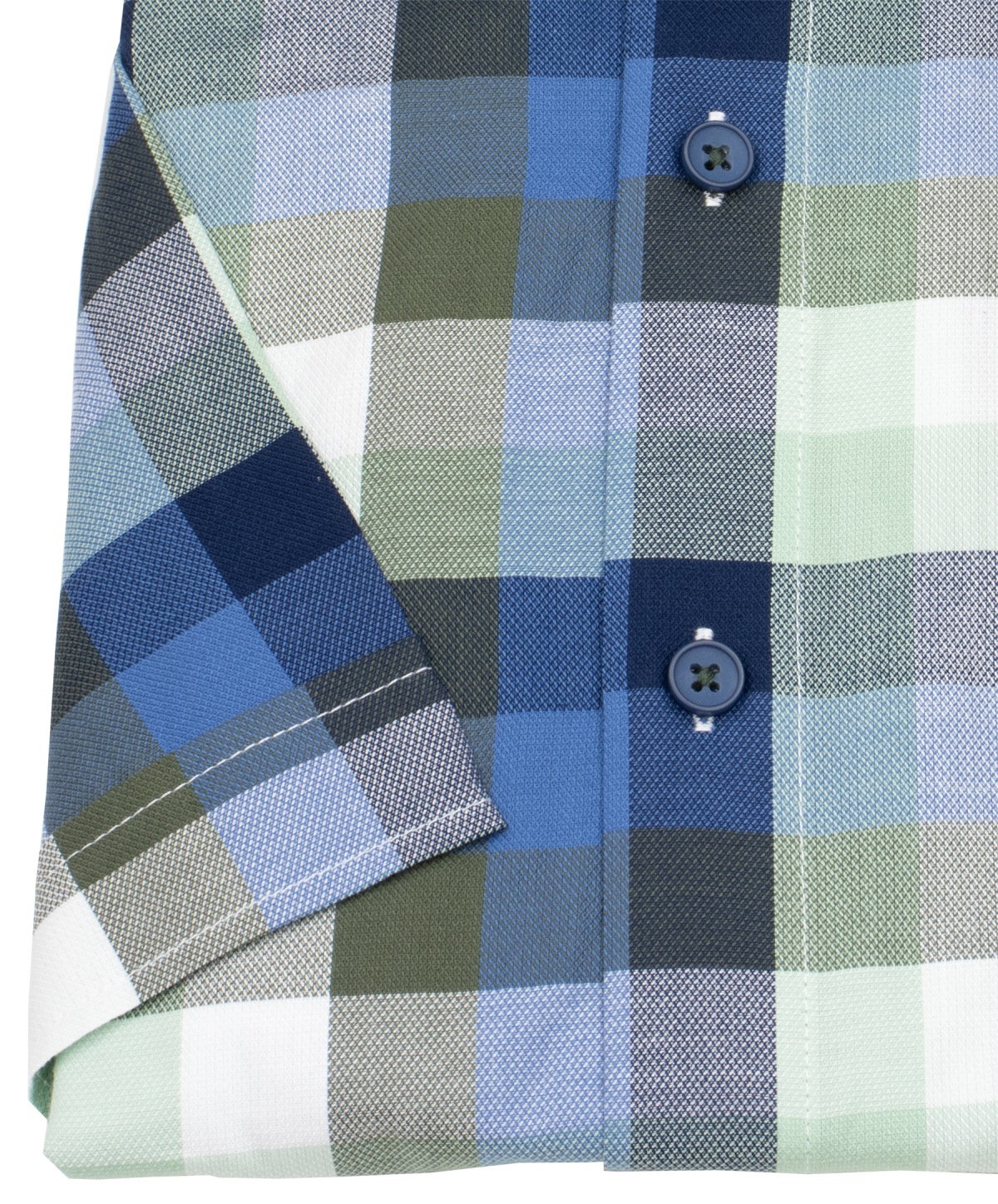 Redmond Kurzarmhemd - Comfort Fit - Button Down Kragen - kariert - grün