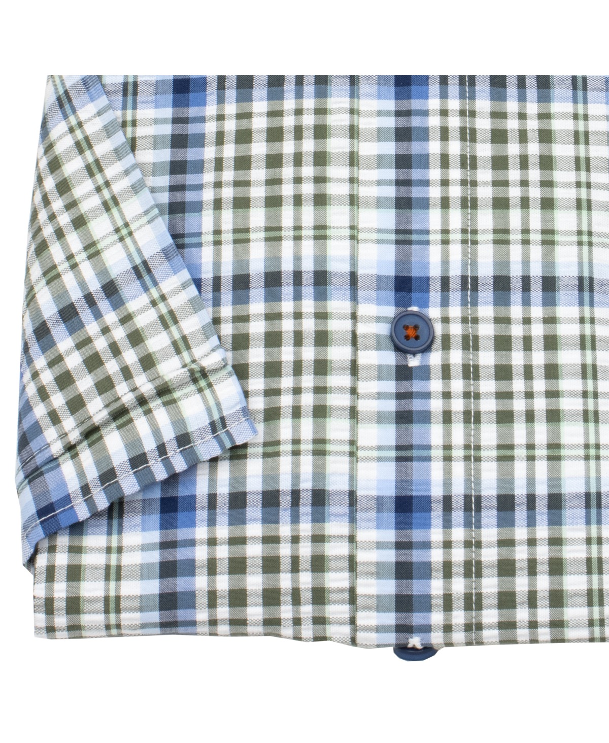 Redmond Kurzarmhemd - Comfort Fit - Button Down Kragen - kariert - grün