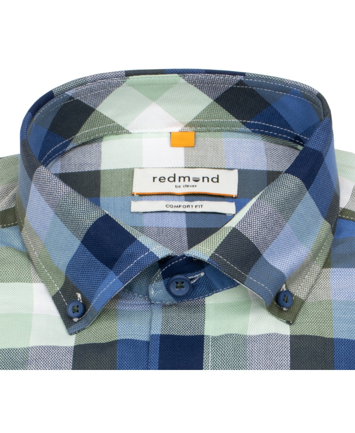 Redmond Kurzarmhemd - Comfort Fit - Button Down Kragen - kariert - grün