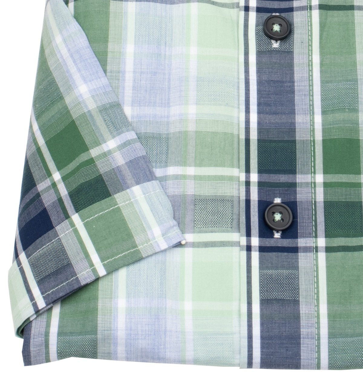 Redmond Kurzarmhemd - Comfort Fit - Button Down Kragen - kariert - grün
