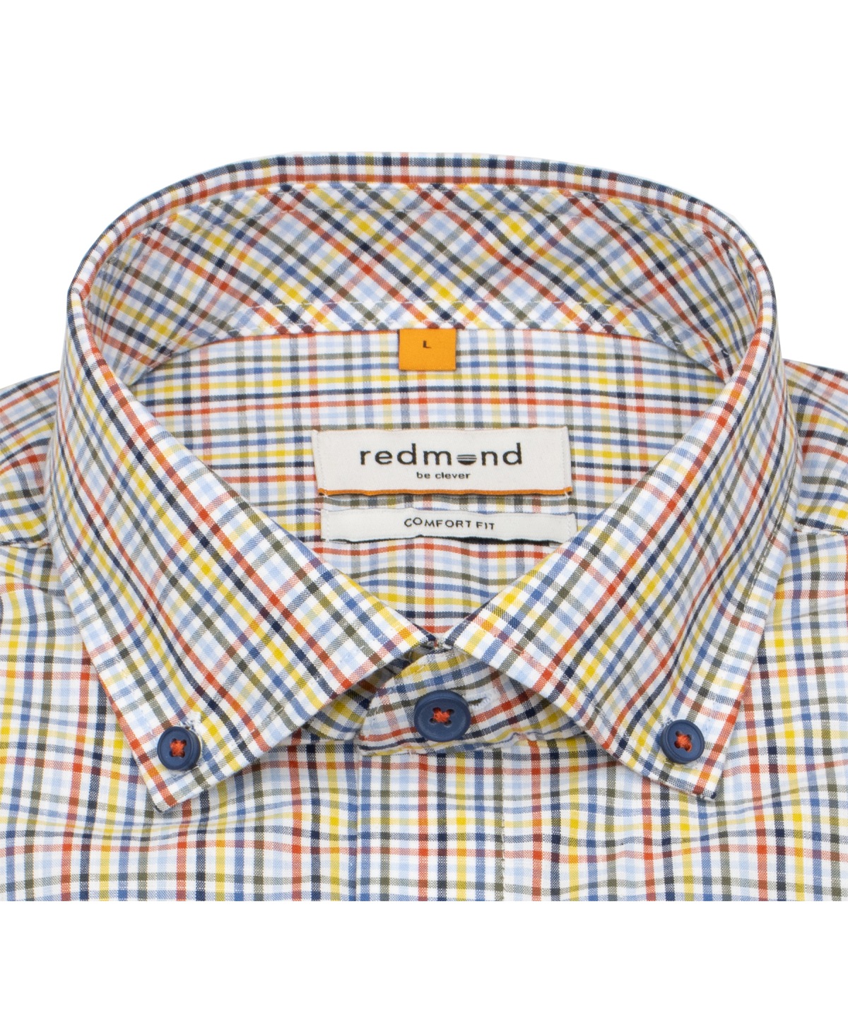 Redmond Chemise à manches courtes - Comfort Fit - col boutonné - à carreaux - multicolore