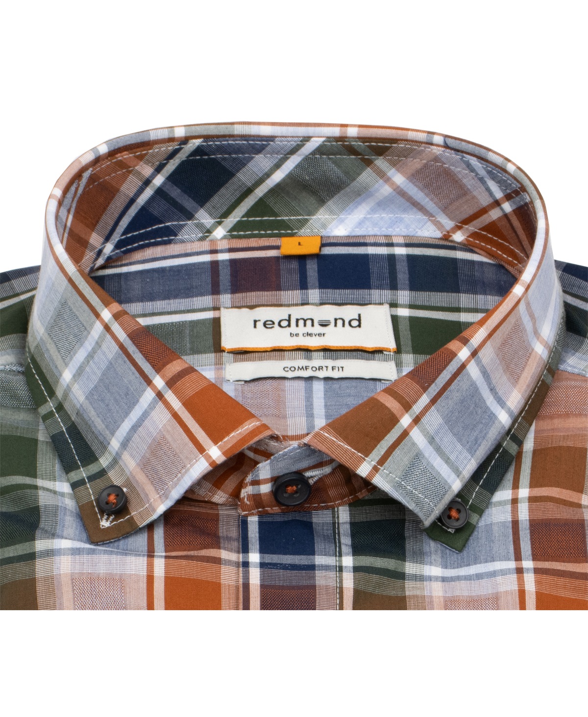 Redmond Kurzarmhemd - Comfort Fit - Button Down Kragen - kariert - mehrfarbig