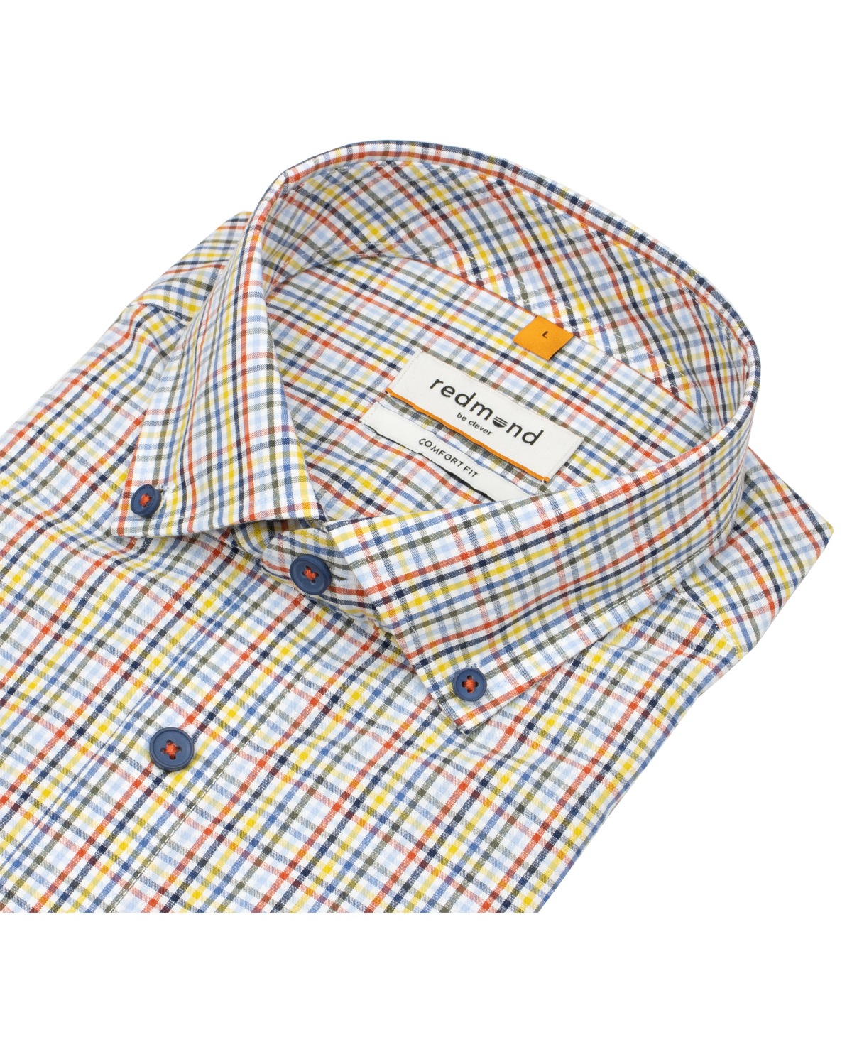 Redmond Chemise à manches courtes - Comfort Fit - col boutonné - à carreaux - multicolore