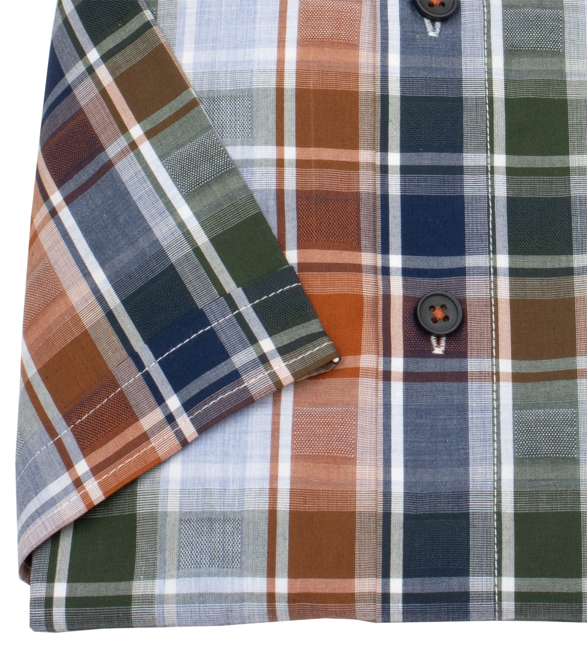 Redmond Kurzarmhemd - Comfort Fit - Button Down Kragen - kariert - mehrfarbig