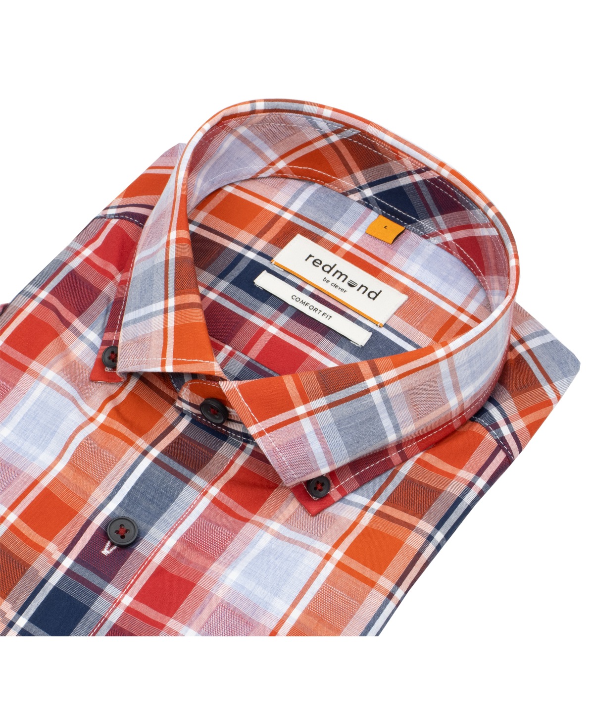 Redmond Kurzarmhemd - Comfort Fit - Button Down Kragen - kariert - rot