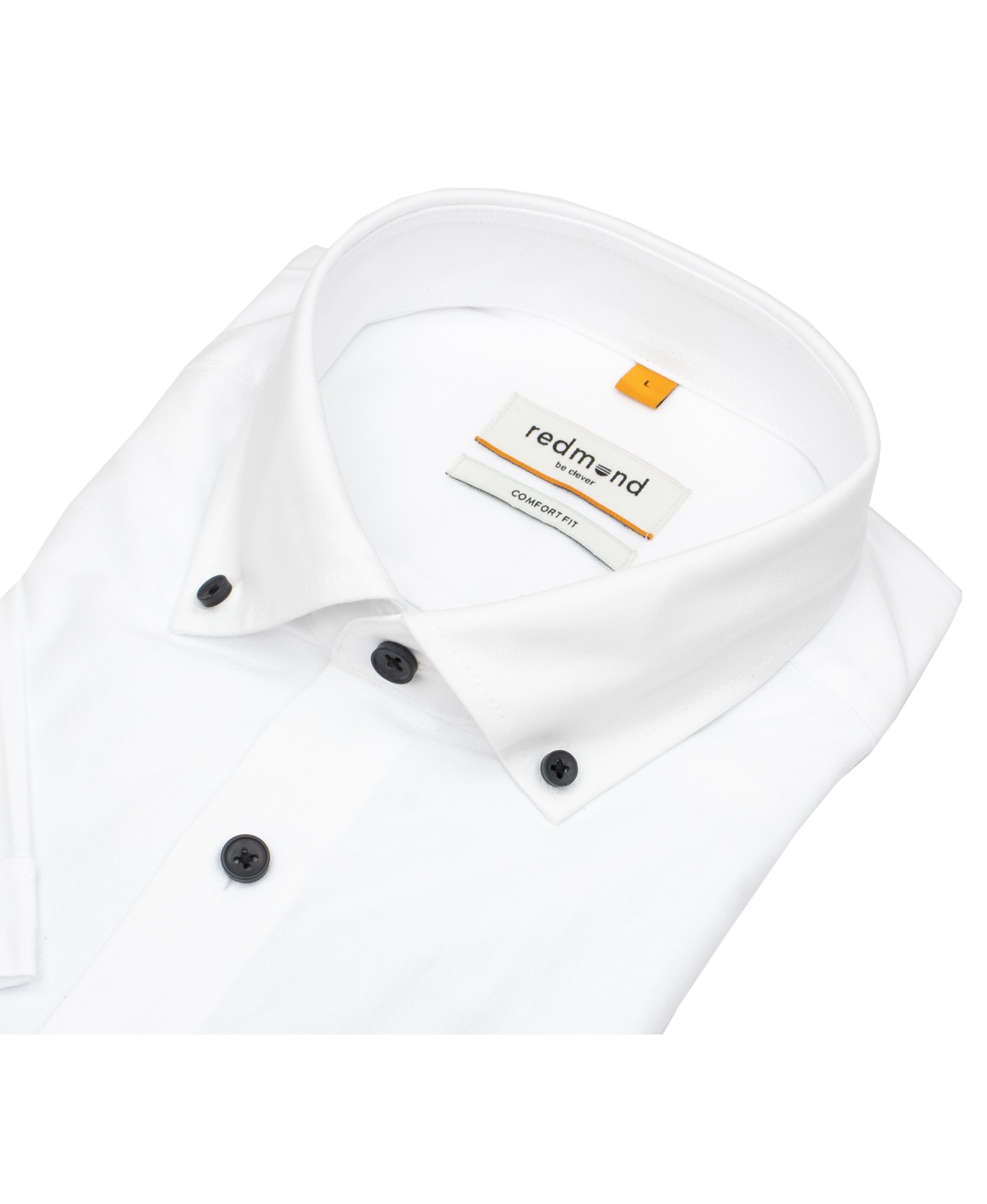 Redmond Kurzarmhemd - Comfort Fit - Button Down Kragen - weiß