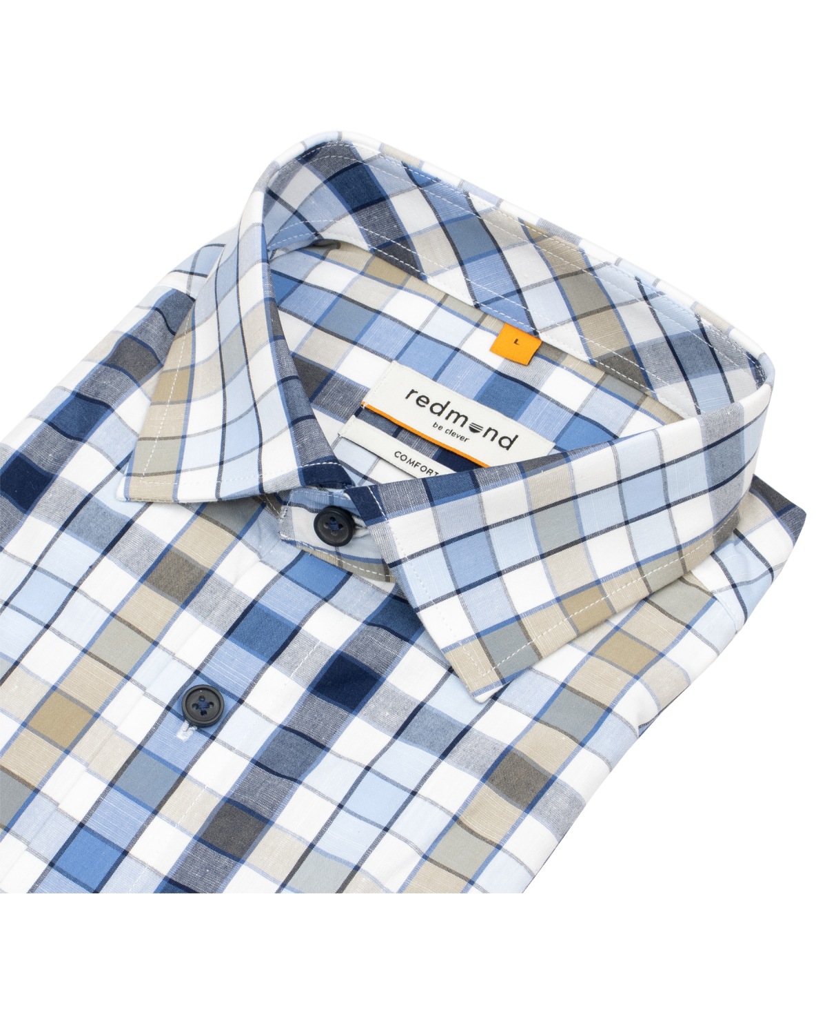 Redmond Kurzarmhemd - Comfort Fit - kariert - blau