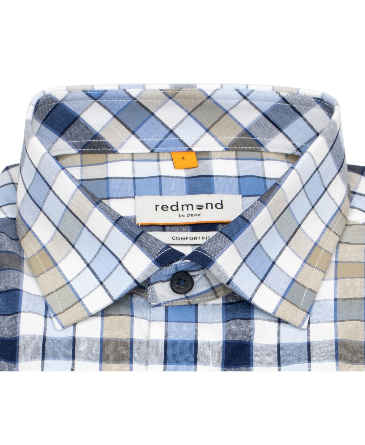 Redmond Kurzarmhemd - Comfort Fit - kariert - blau