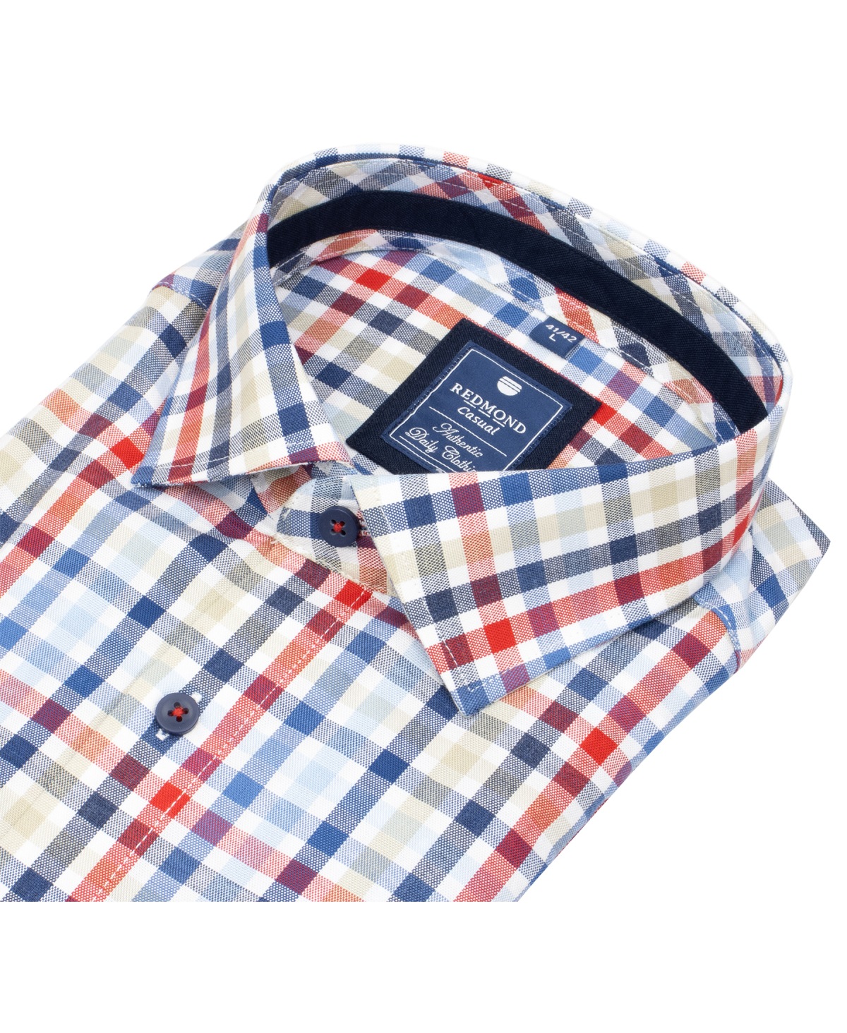 Redmond Kurzarmhemd - Comfort Fit - kariert - blau / rot - ohne OVP