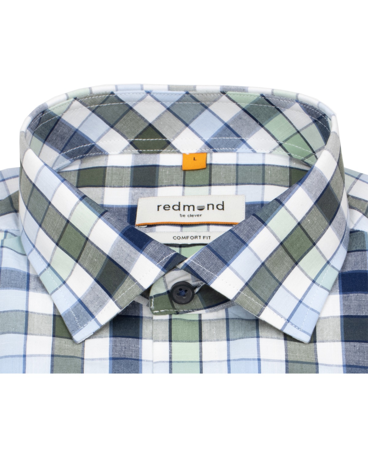 Redmond Kurzarmhemd - Comfort Fit - kariert - grün